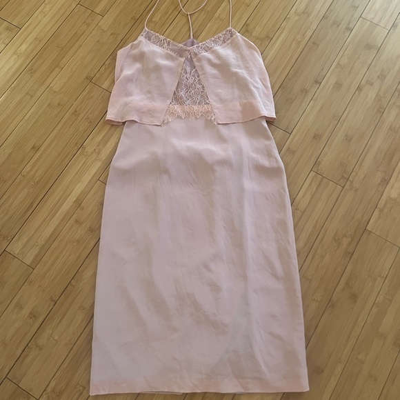 MADEWELL Silk Lowlight Lace-Inset Midi Dress - Picture 10 of 10